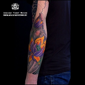 Александр Мосолов, реализм тату, realism tattoo, цветной реализм, цветная татуировка, тату портрет, реалистичная тату, тату на руке